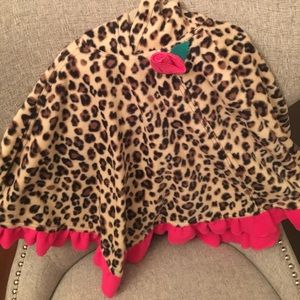 Leopard print super soft poncho